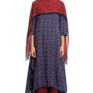 Blue Indigo Muga Modal Kurta Bottom Set
