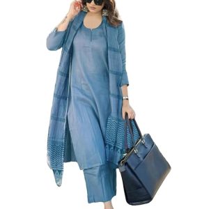 ANNI DESIGNER Women's Rayon Blend Solid Straight Kurta with Pant & Dupatta